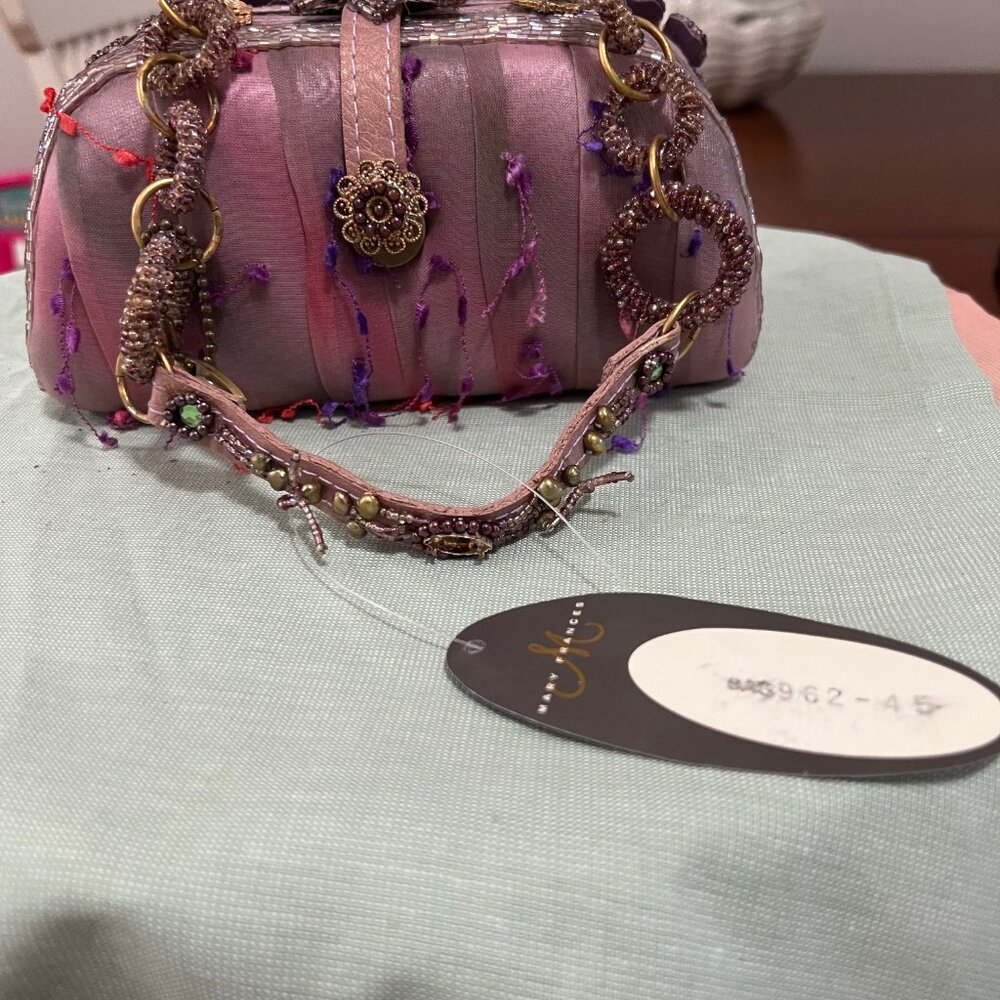 Mary Frances Purple Beaded Clutch - Picture 2 of 9